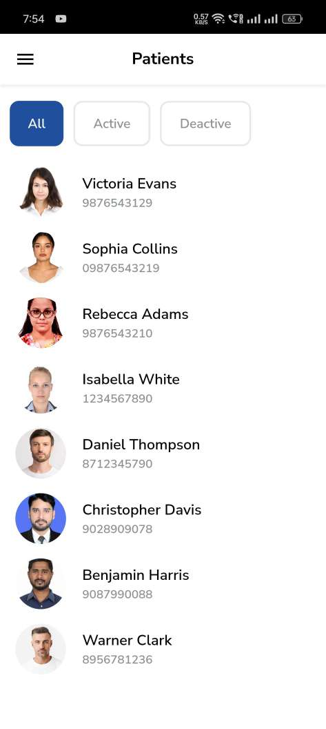 Hospital Management System — doctor app — Patient List